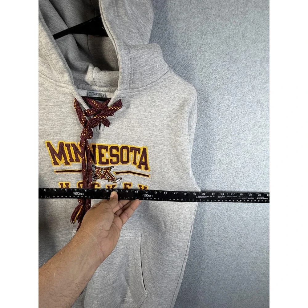 Minnesota Golden Gophers Hoodie Youth XL Gray NCAA Hockey Sweatshirt Signature
